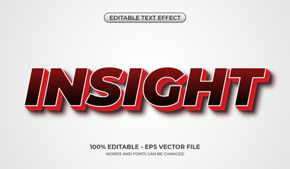 3D red and bold text effect. Editable dark text effect on a white background