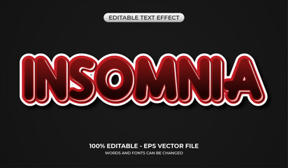 3D red and bold text effect. Editable dark text effect on a black background