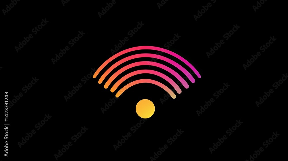 Poster abstract wifi symbol gradient colorful design modern technology network wireless connection internet
