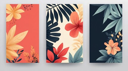 Botanical compositions showcasing diverse floral arrangements and color palettes