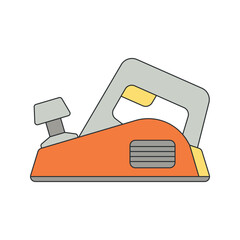 Electric planer colored flat vector image carpentry tool isolated on white background