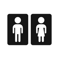 Man and woman toilet board silhouette vector icons stencil templates isolated