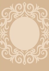 Pre-made background with frivolous frame in deep rich colors. digital illustration perfect for wedding design, covers, print, graphic arts.