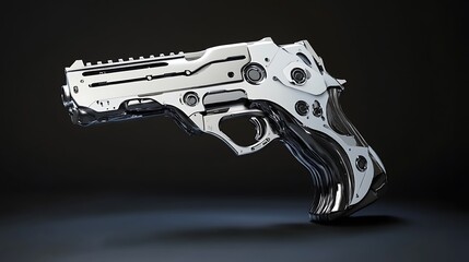 design A sleek nanotech pistol with a shifting liquid metal