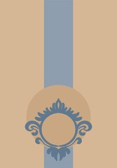 Pre-made background with frivolous frame in deep rich colors. digital illustration perfect for wedding design, covers, print, graphic arts.