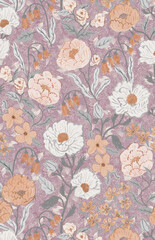 Soft Floral Design with Harmonious Colors and Leaf Details