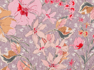 Soft Floral Design with Harmonious Colors and Leaf Details