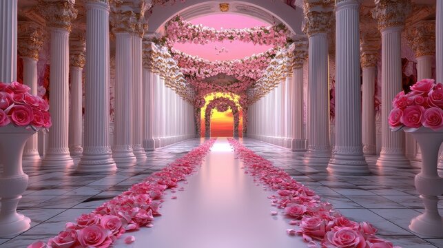 Dreamy Floral Aisle: Romantic Wedding Venue