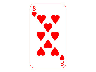 トランプの8　ハート
