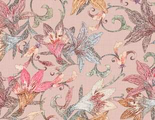 Soft Floral Design with Harmonious Colors and Leaf Details