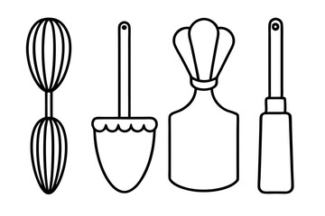 Fototapeta premium Vintage-Inspired Holiday Baking Line Art