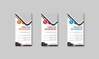 Modern design template for infographics, professional rack card design bundles, and DL flyer vector blue and dark color, geometric shape, minimalist rack card dl flyer for business promotion