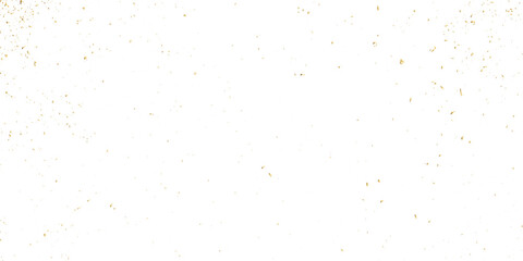 Vector gold particles confetti glitter on transparent background.  Gold sparks and doted golden glitter special light effect celebration background. 
