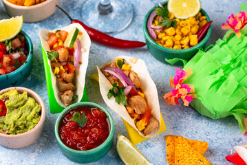 Cinco de Mayo concept with traditional Mexican food