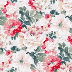 Soft Floral Design with Harmonious Colors and Leaf Details