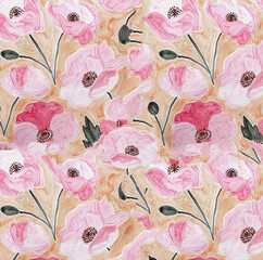 Soft Floral Design with Harmonious Colors and Leaf Details