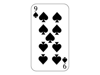 トランプの9　スペード