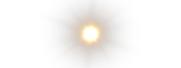 PNG sparkle light effect on transparent background with bright burst, glare, and glowing beam. Vector illustration of abstract spotlight for festive or futuristic scene design.

