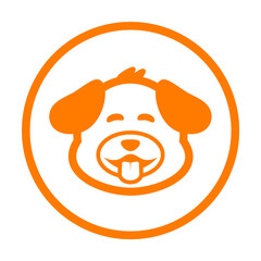 orange dog line design circle icon