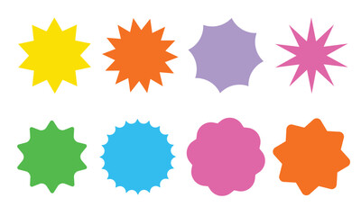 Starburst badges and stickers vector icon isolated on transparent background. EPS 10