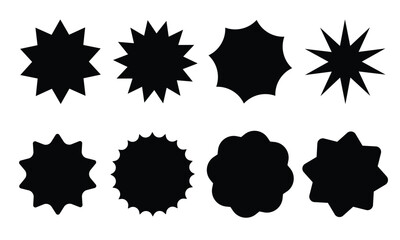 Star round sticker tag icons. round tag shape vector icon, sale, price offer badge sticker, Sale, promo label color design. Vector illustration EPS 10