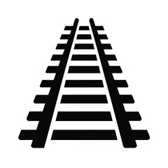 railroad tracks stencil icon vector illustration