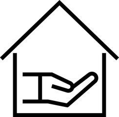 property  line icon, linear outline icon