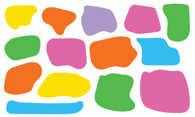 Abstract organic shape round irregular form set, Abstract liquid bubble, wavy different form. Vector illustration EPS 10