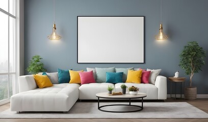 Modern Living Room Interior with Cozy Sofa and Minimalist Decor