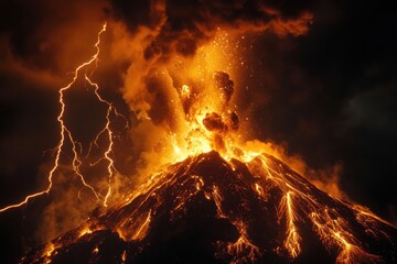 Lava cracks glowing with intense light