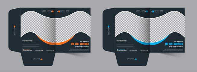 Unique presentation folder template, creative and Luxury folder design, Corporate business Document Folders for your business, editable vector file