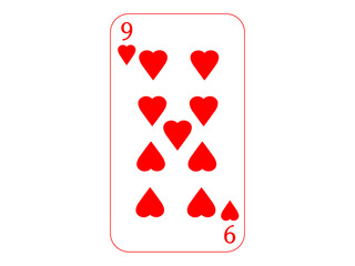 トランプの9　ハート