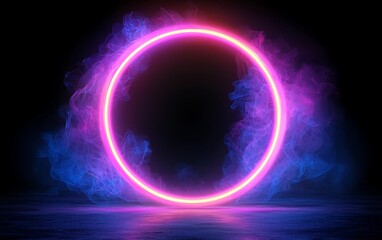 Neon Circle Abstract Background