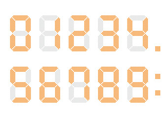 電光掲示板デジタル数字 黄色