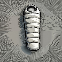 Contemplative figure in cocoon embracing comfort and transformation