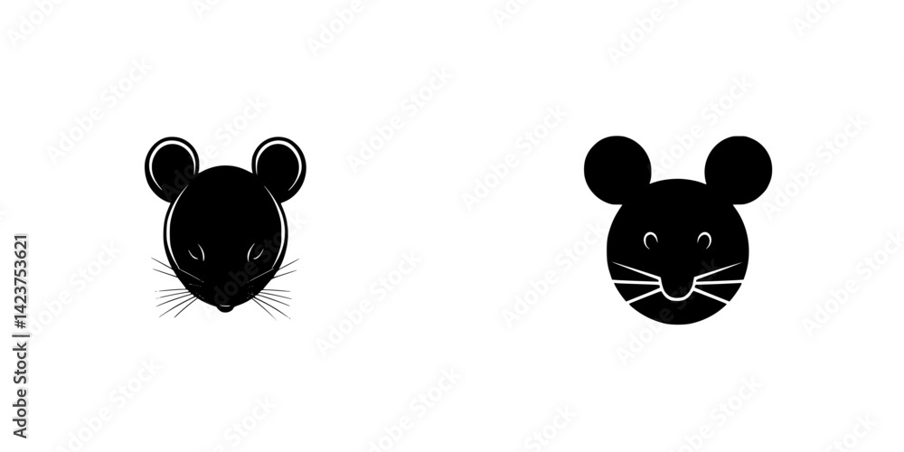 Poster icon set featuring simple mouse illustrations designed for digital use in various projects, conveyin