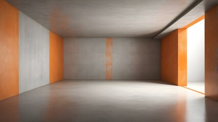 Empty Room with Sunlight Streaming Through Window.