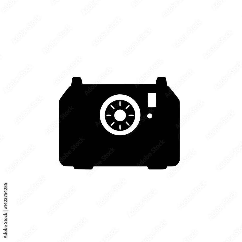 Poster modern icon set featuring various camera designs for digital and print projects in a minimalist styl