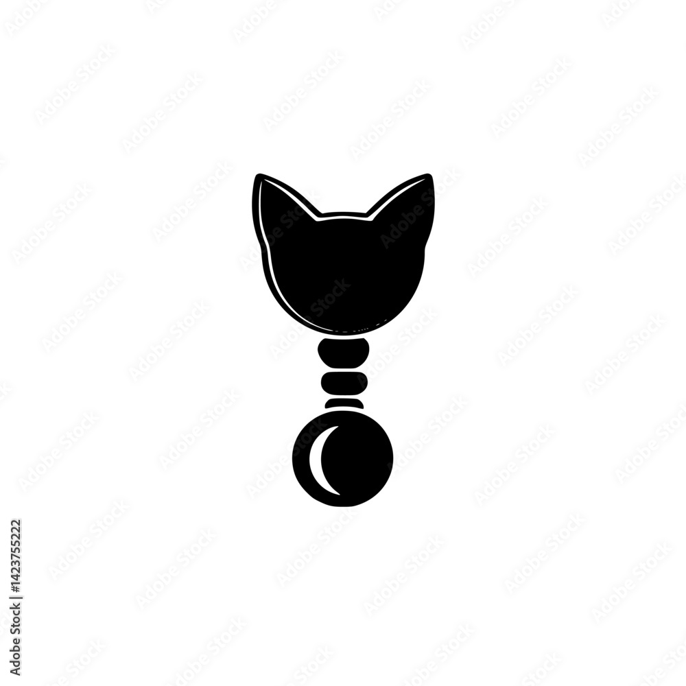 Poster icon set featuring a simple cat silhouette design for various applications
