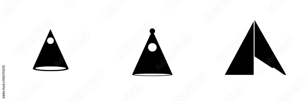 Poster icon set featuring minimalist design elements representing various shapes and forms for digital and 