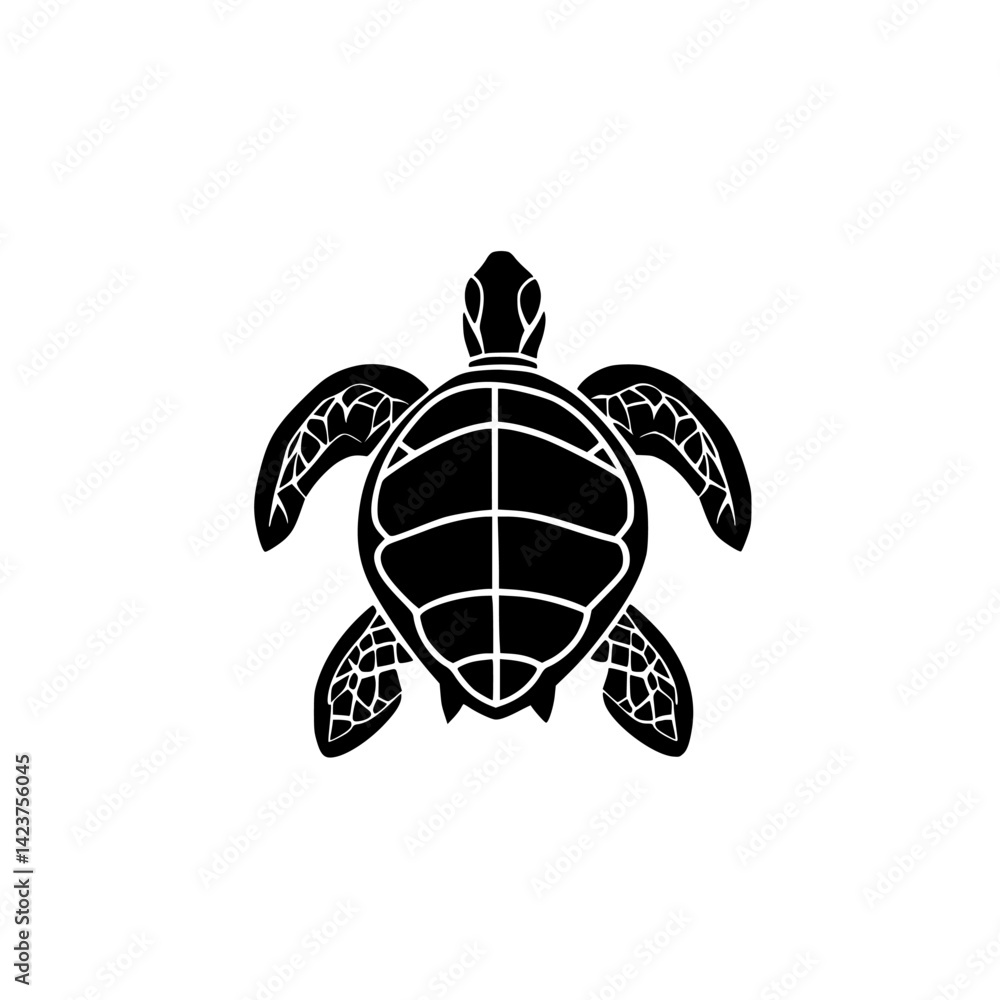 Poster turtle icon set for web design and creative projects featuring a simple black illustration