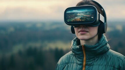 Conservationists using AR technology to track and monitor wildlife movements with interactive holographic ecosystem maps