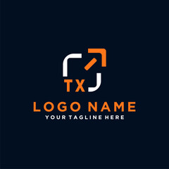 TX initials minimal modern technology logo design