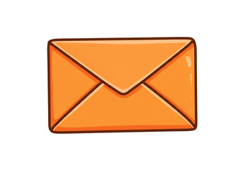 オレンジ色封筒 シンプルデザイン 明るく可愛いイラスト