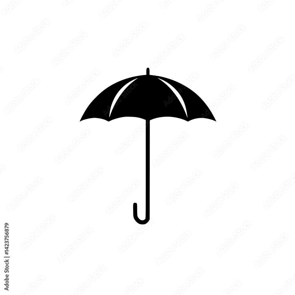 Poster classic black umbrella icon set suitable for various design applications and projects showcasing wea