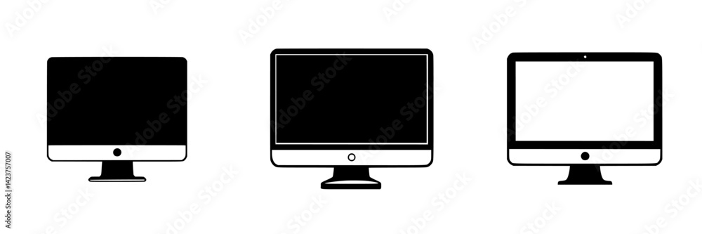 Aufkleber collection of sleek computer monitors showcasing minimalist design suitable for various digital appl