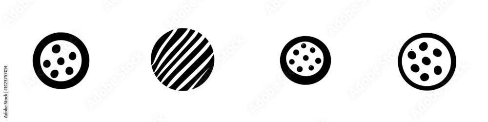 Poster icon set featuring various patterns designed for digital applications and user interfaces