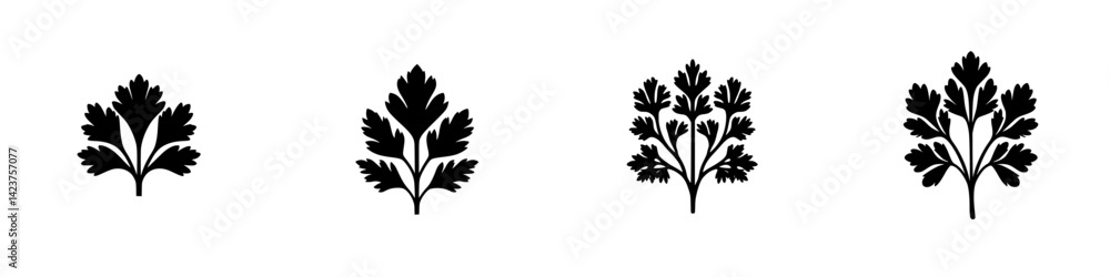 Poster collection of decorative leaf icons in various styles for design applications and projects