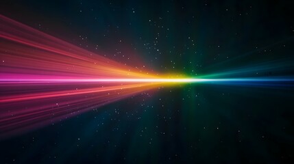 Colorful, radiant light beams streaking across a cosmic backdrop.