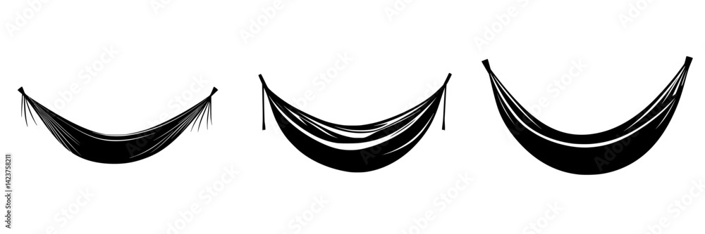 Poster collection of minimalist hammock icons for various design projects and applications